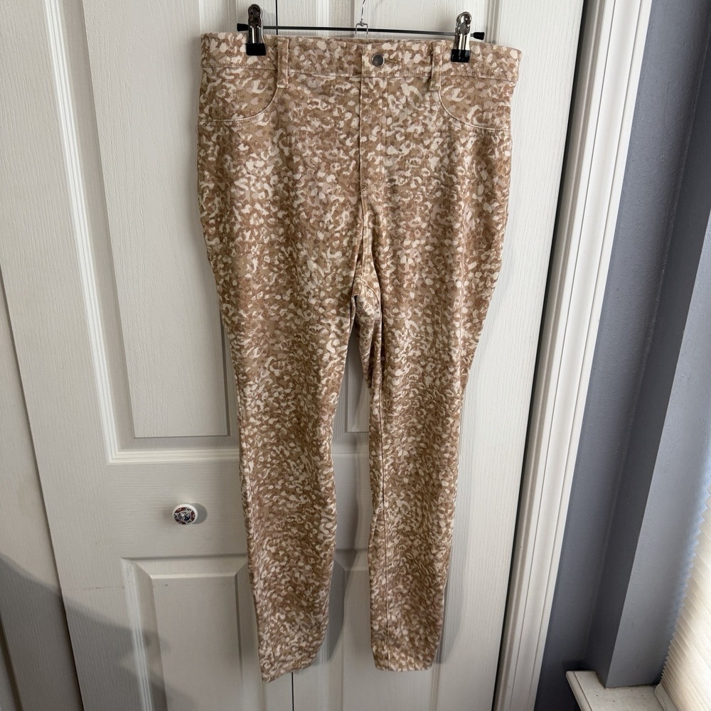 Time & Tru Multicolor Flanim Skinny Pull On Pants Women's Size Large Office Boho